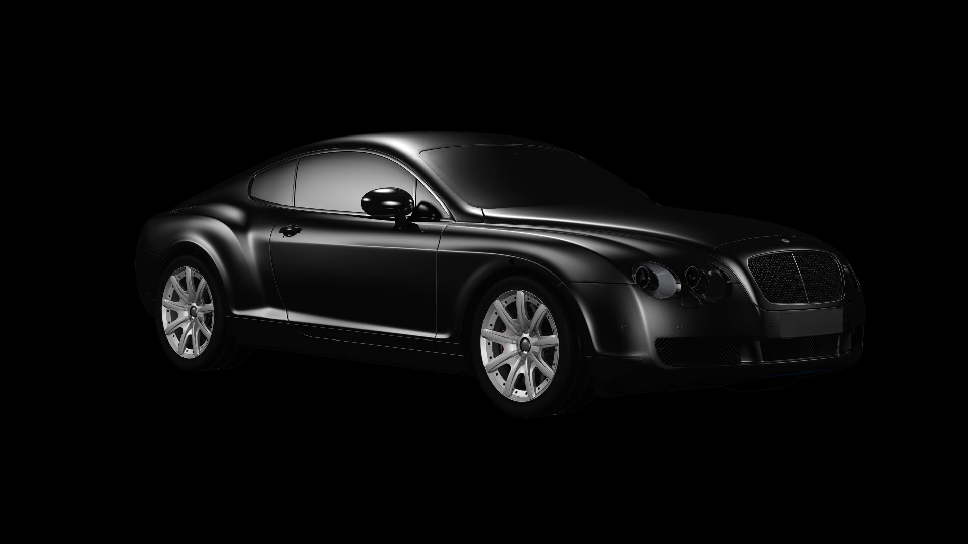 Voiture noire sur fond noir